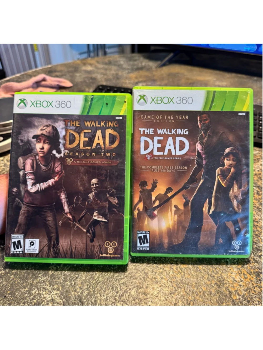 Walking Dead GOTY + Season 2 Xbox 360 Lot Telltale Complete Tested Working